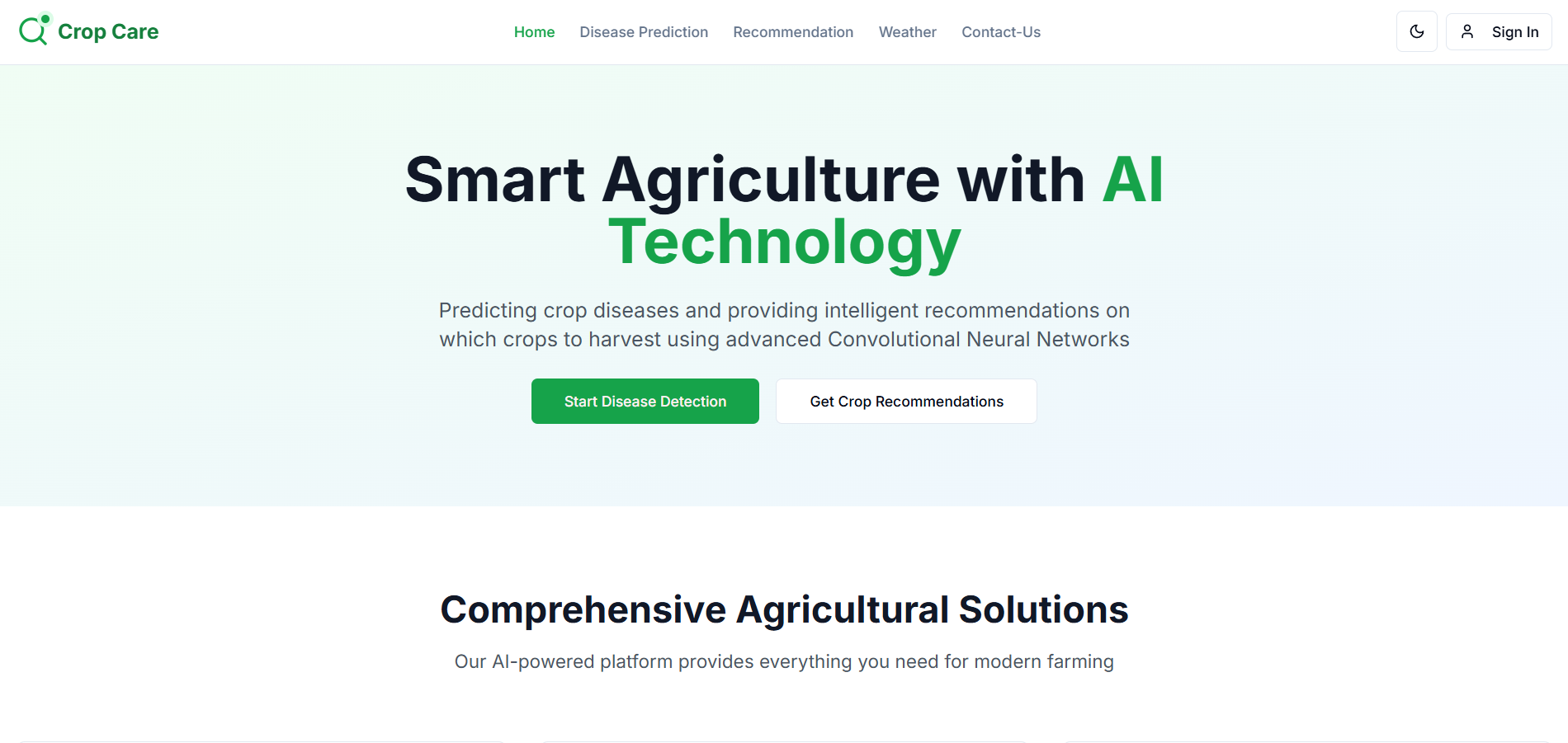 Crop Care Website Preview